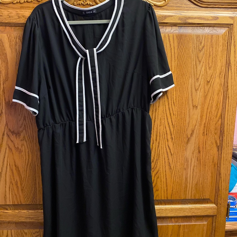 Woman’s Size 3X Black with White Trim Shein Brand Dress